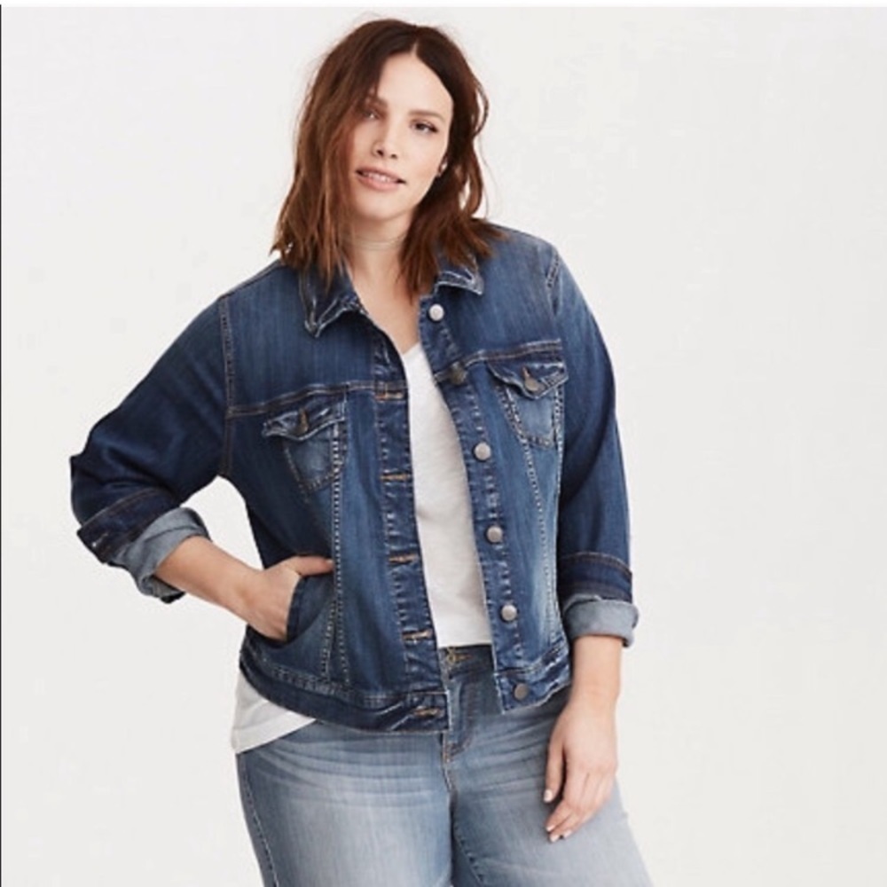 Torrid Wear What You Love Blue Denim Jacket Size 4X